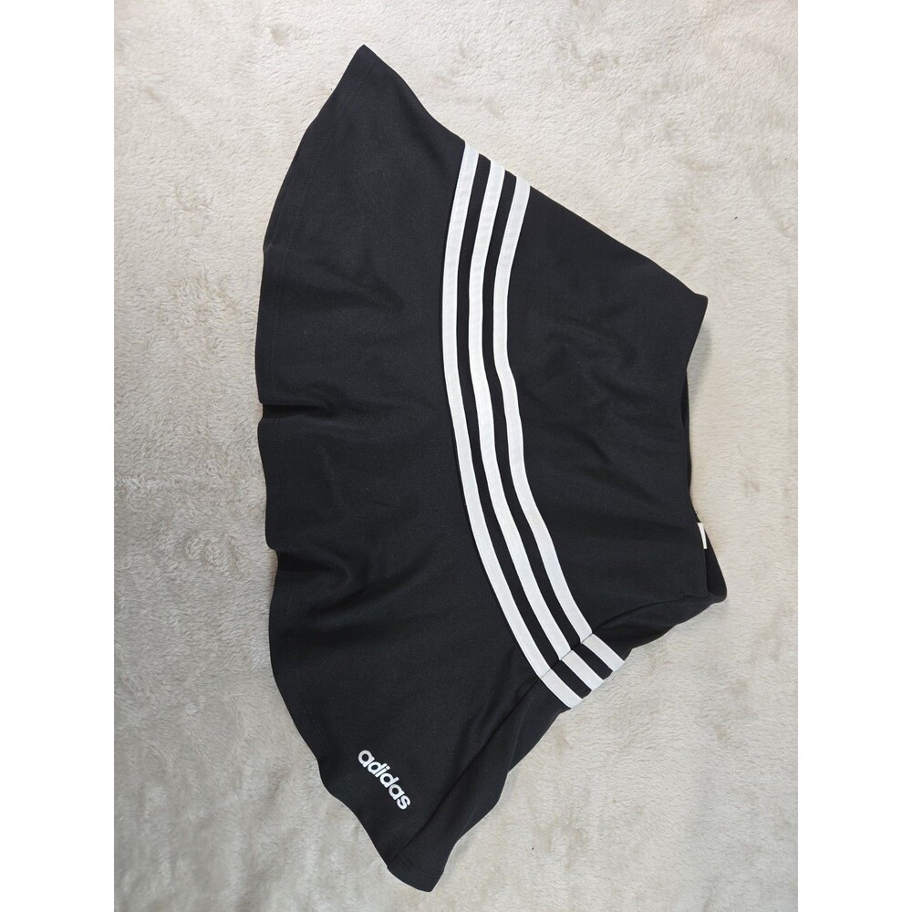 Adidas Black With Three White Stripes Tennis Skort, Girls Sz Small (7-8)